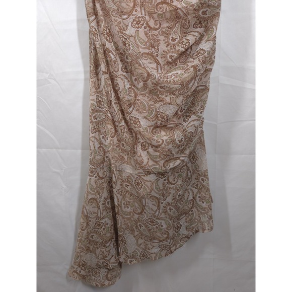 Versona Womens Paisley Midi Dress M Boho Chic Ruched Spaghetti Strap Retro‎ - Picture 10 of 14